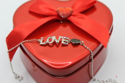 ARMBAND SILBER LOVE LIEBE RHODINIERT ZIRKONIA MEHRFARBIG 19-21 CM EXPLOIT