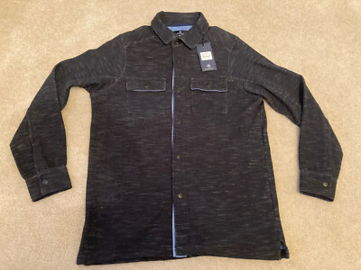 Rainforest Mens Snap Fron Shirt-Jacket Blue Medium