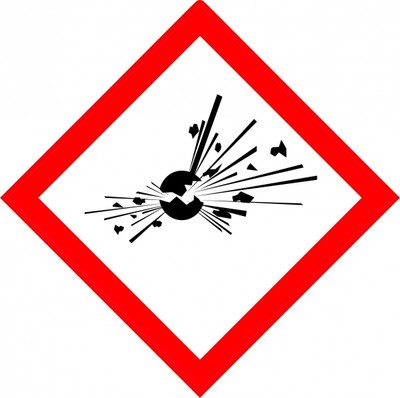100x GHS 01 Aufkleber explosionsgefährlich 25x25mm