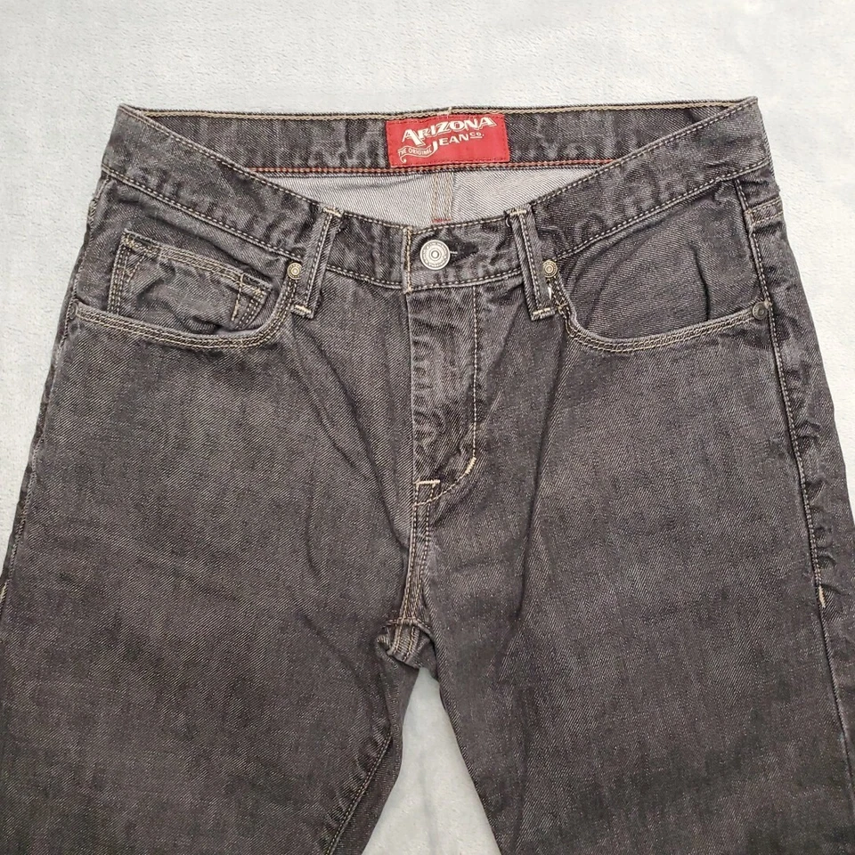 Pantalones de mezclilla negros ajustados rectos 100 % algodón Y2K años 90 de colección Arizona Jeans para hombre 30x30 Foto 3 de 4