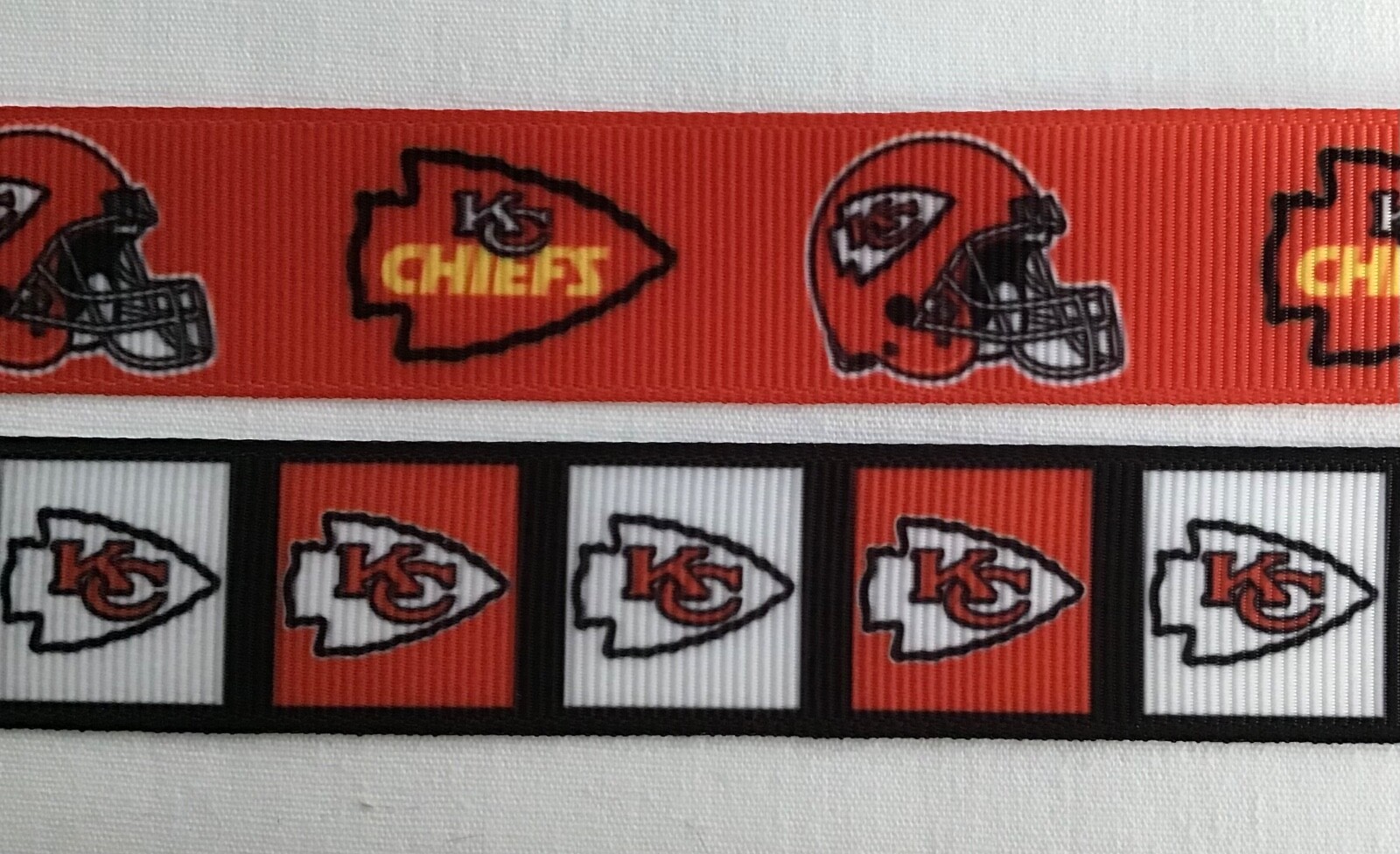 Chief Ribbon Kansas City Chiefs black red Grosgrain ribbon 3/8