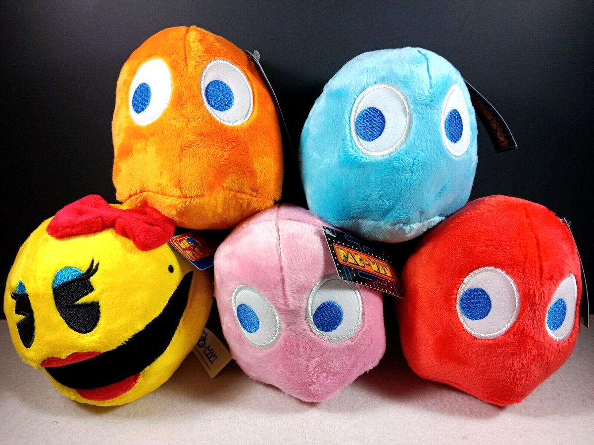 PAC-MAN サウンドプラッシュ ぬいぐるみ 5個セット箱付き Pac-Man Plush Set of 5 Arcade 80's Game 4