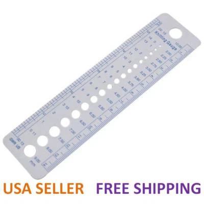 GDEB TUCANA PRO 1 x Plastic Knitting Needle Size Gauge Ruler Weaving Tools- Inches/CM USA Seller
