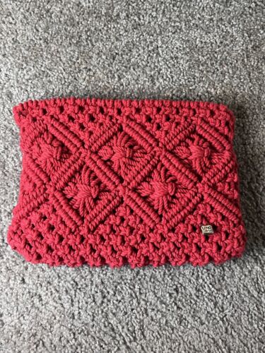 Uno De 50 Limited Edition Red Crochet Knit Wallet 