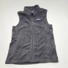 Columbia Vest Womens Large L Gray Fleece Sleeveless Full Zip Pockets 