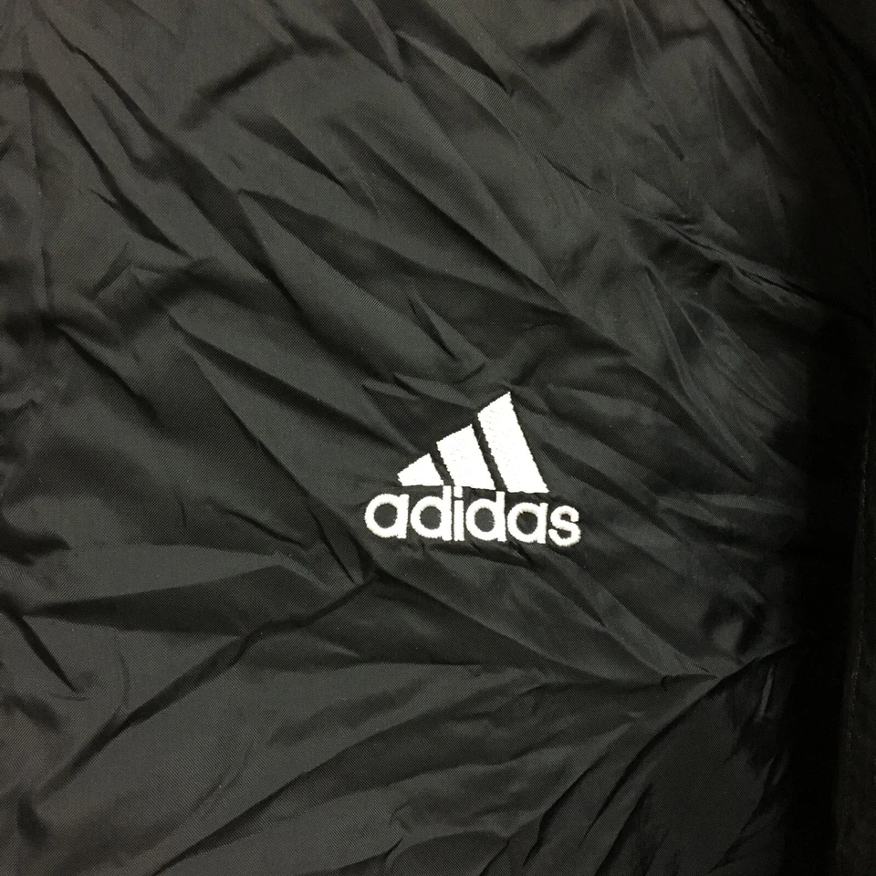 Jaqueta Adidas Vintage Extra Grande Preta Pista Zíper Completo Com Capuz Quebra-Vento Masculina Extra Grande - Imagem 3 de 4