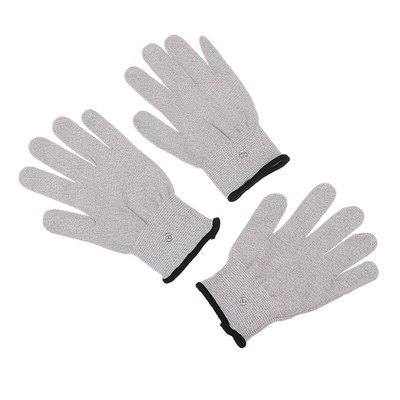 1Pair Conductive Silver Fiber  Electrode Gloves Pads Electrotherapy Massage ~gu