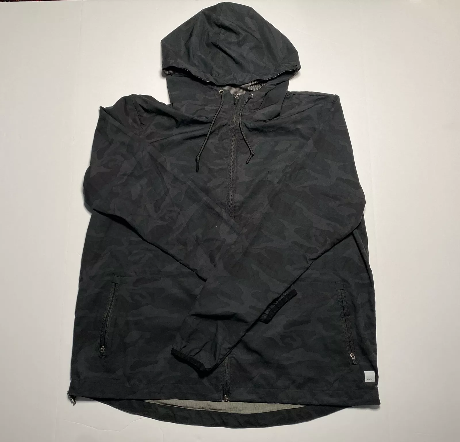 vuori outdoor trainer shell camo full zip hooded jacket