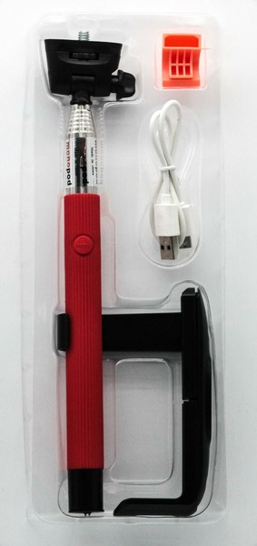 PALO SELFIE Z07-5 ROJO EXTENSIBLE MONOPOD FOTOS+BLUETOOTH+SOPORTE PARA MOVIL