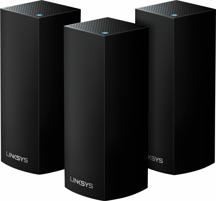 Linksys - Velop  Tri-Band Mesh Wi-Fi 5 System (3 Pack)-Black WHW0301B-RM2