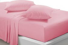 Poly Cotton Luxury Non-Iron Percale Fitted Sheet Single Double King Super King