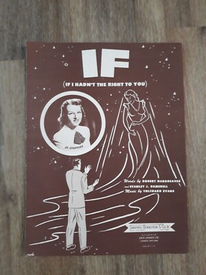#ad #ad Jo Stafford Brown Cover Sheet Music If I Hadn#x27;t The Right To You Program 1950 $6.43