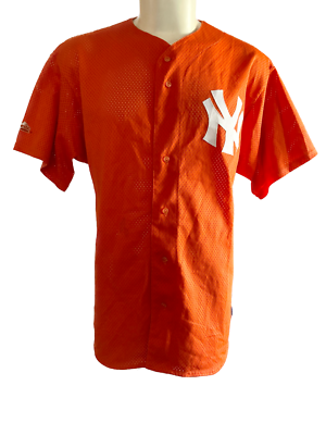 New York Yankees Vintage Orange Jersey Mens Majestic MLB 90s Made