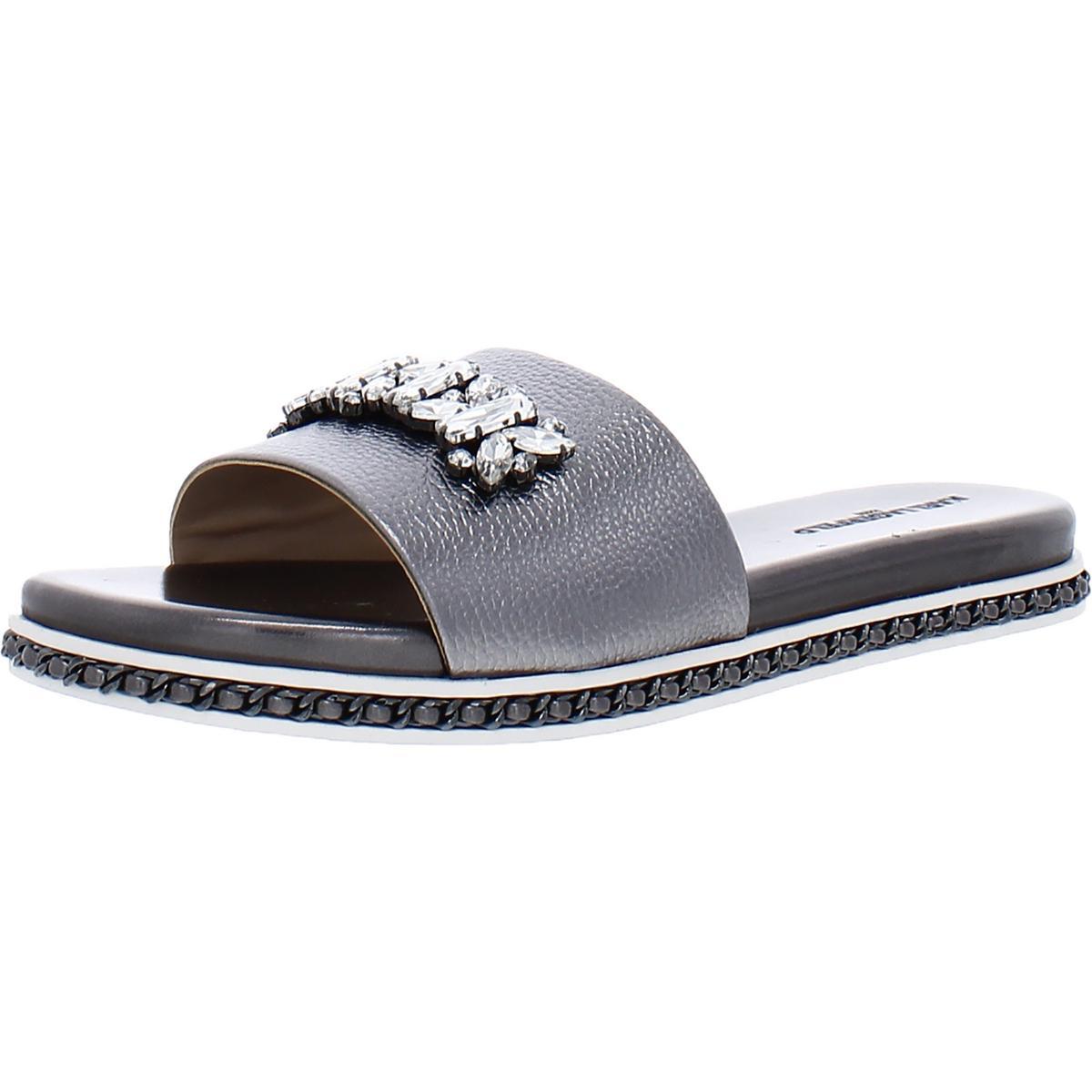 Женские шлепанцы Karl Lagerfeld Paris из серебра с бижутерией 10 средних размеров BM BHFO 8261 14490₽