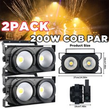 2x 200W COB LED Par Light DMX Audience Blinder Light Warm/Cool White Stage Light
