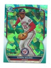 2023 Bowman Chrome-Edwin Solano 1st Bow. Aqua Sapphire /99-Washington Nationals