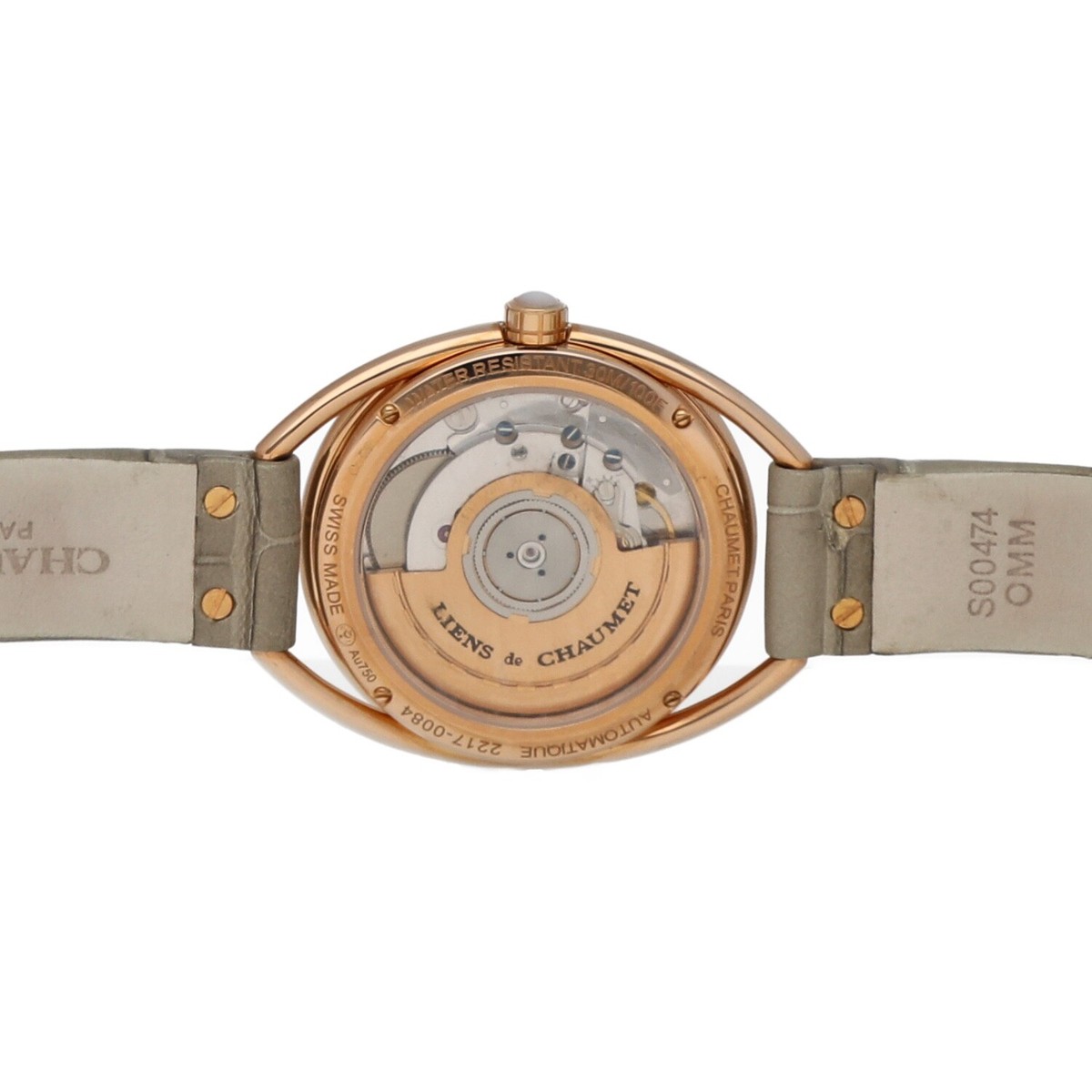 CHAUMETラー Chaumet Lien 18k Rose Gold Diamond Bezel 35 mm Leather Automatic