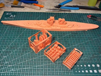 3D Printed 1/700 French Navy Flender battleship Unpainted Model Kit NEW