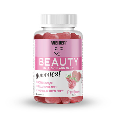 WEIDER Beauty Hair, Skin & Nails Gummies - Raspberry Flavour | 40 Gummies | Biot