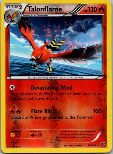 Talonflame 28/146 Holo Rare XY Base Set Pokemon Near Mint