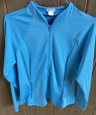Sigrid Olsen Golf  Tennis Blue Long Sleeve Stretch Full Zip Jacket Sz XL