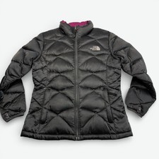 The North Face Puffer Coat Girls Size XL 18 Black 550 Down Jacket READ