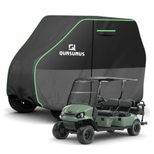 QUNSUNUS Waterproof Universal Golf Cart Cover XL-Fit 4 2 passenger Cart Black