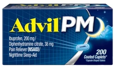 Advil PM Pain Reliever & Nighttime Sleep Aid 200 Caplets  Exp: 01/27 Ibuprofen