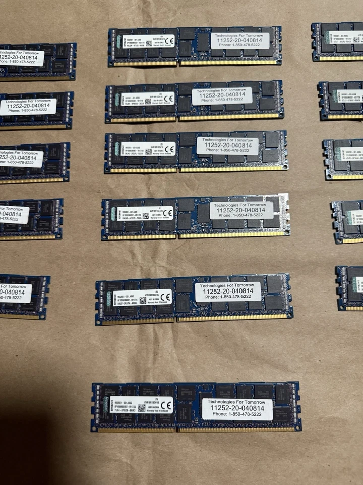(Lote de 16) 16 GB DDR3 PC3-14900R RDIMM Kingston KVR18R13D4/16 Memoria RAM de servidor Foto 4 de 4