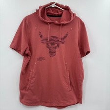 Under Armour Project Rock Mens large Terry Short Sleeve Hoodie