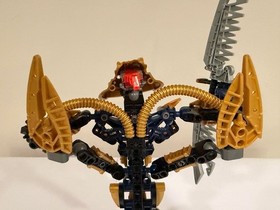 LEGO Bionicle 8734 BRUTAKA Titan - 100% Complete w/ BOX & Manual - Pearl Gold