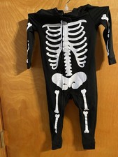 BLACK AND WHITE SKELETON ONE PIECE HALLOWEEN COSTUME CELEBRATE 18 MOS BOY GIRL