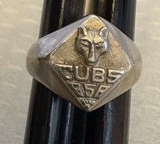 Vintage Sterling Silver Cubs BSA Signet Ring Boy Scouts of America small size 4