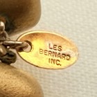 Vtg Les Bernard Inc Choker Necklace 19” Metallic Green Gold Nugget Polka Dot 80s — photo 2