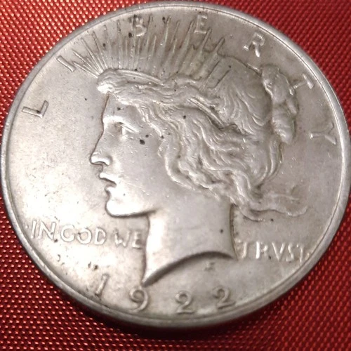 1922 United States Peace Dollar $1 Silver Coin 0.9 Fineness Circulated