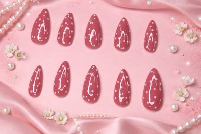 Gloss Lab Press On Nails Polka Dot And Pearl Inspo Nails