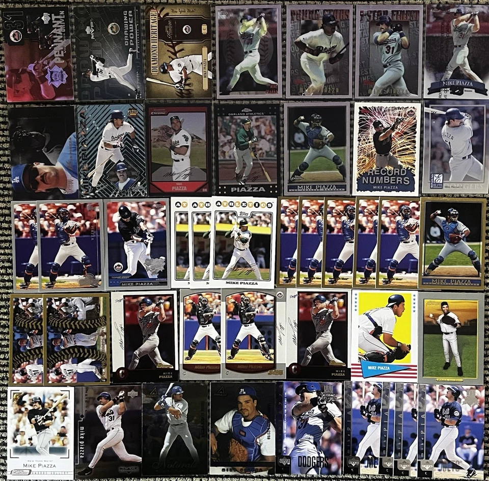 Raro One Of A Kind Mike Piazza Refrator Die-Cut Inserção e Base Lote De 200 Cartas - Imagem 2 de 4