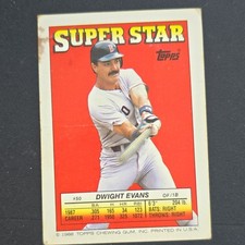 Topps 1988 Super Star Dwight Evans #50 Boston Red Sox MLB Baseball Card