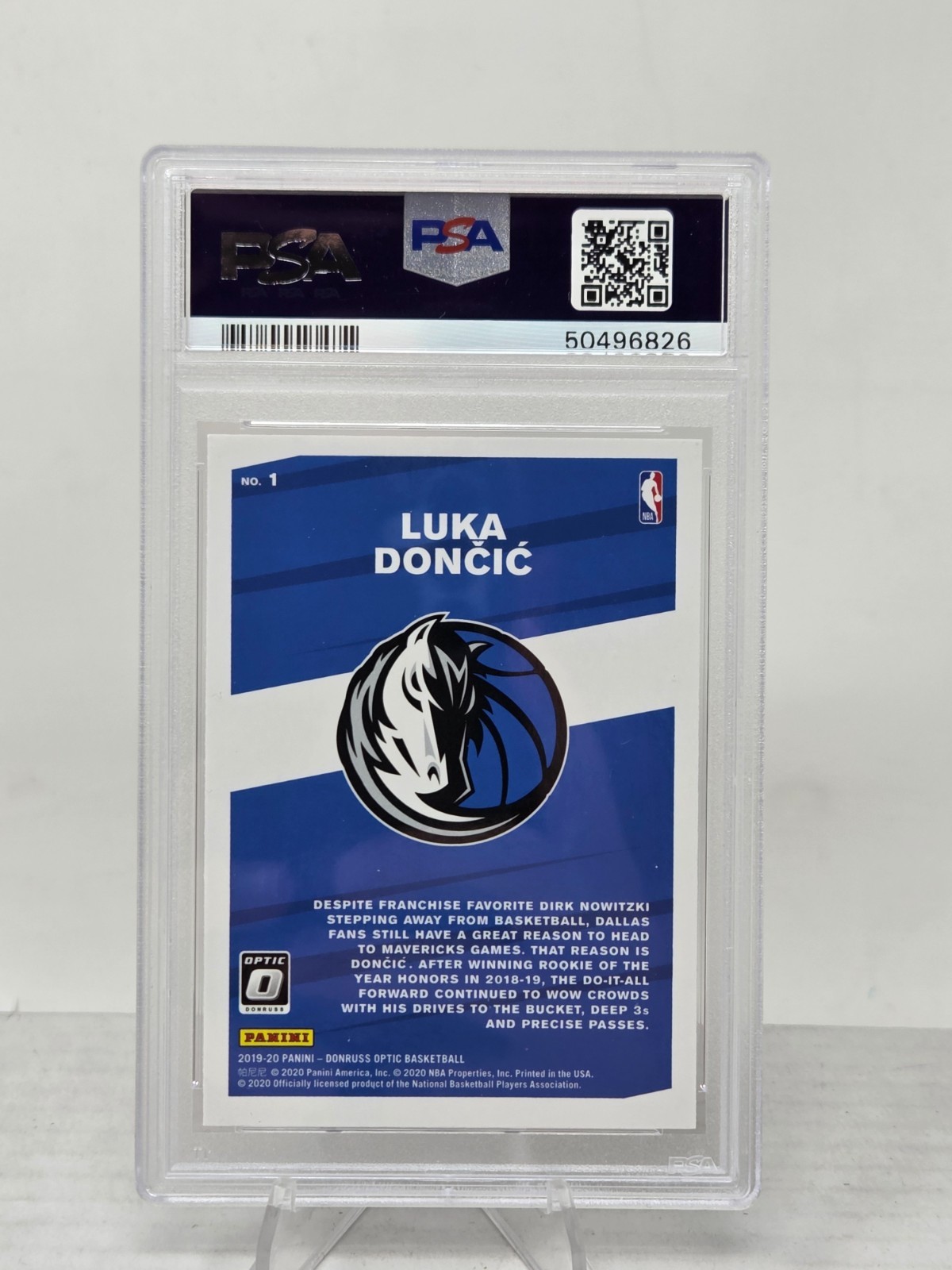 2019 Optic LUKA DONCIC PSA 9 Mint view 2