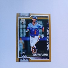 2026 Topps Celebration Baseball Brenton Doyle Walk This Way Gold #35/50 Rockies