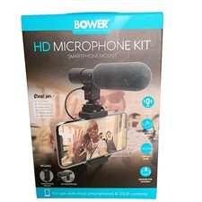 New Bower HD Microphone Kit Smartphone Mount w/Battery CR2, 3V Sealed
