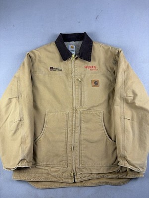 Carhartt Jacket Mens Size XL Sherpa Lined Sandstone Ridge Duck Canvas C61 CML