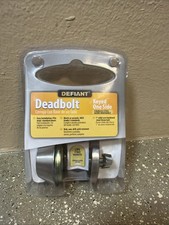 Defiant Single Cylinder Deadbolt Stainless Steel Keyed One Side ANSI Grade 3 NEW