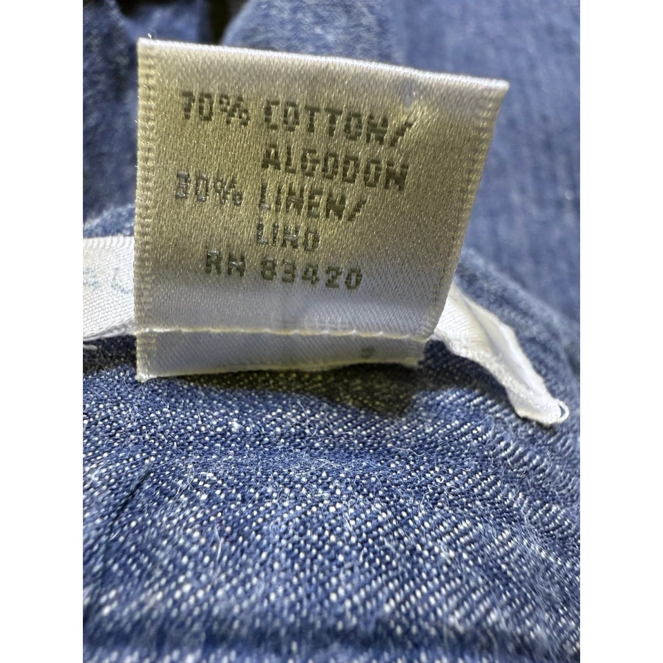 Pantalones cortos para mujer August Silk Options Culottes mezcla de lino azul a rayas talla 10 Foto 4 de 4