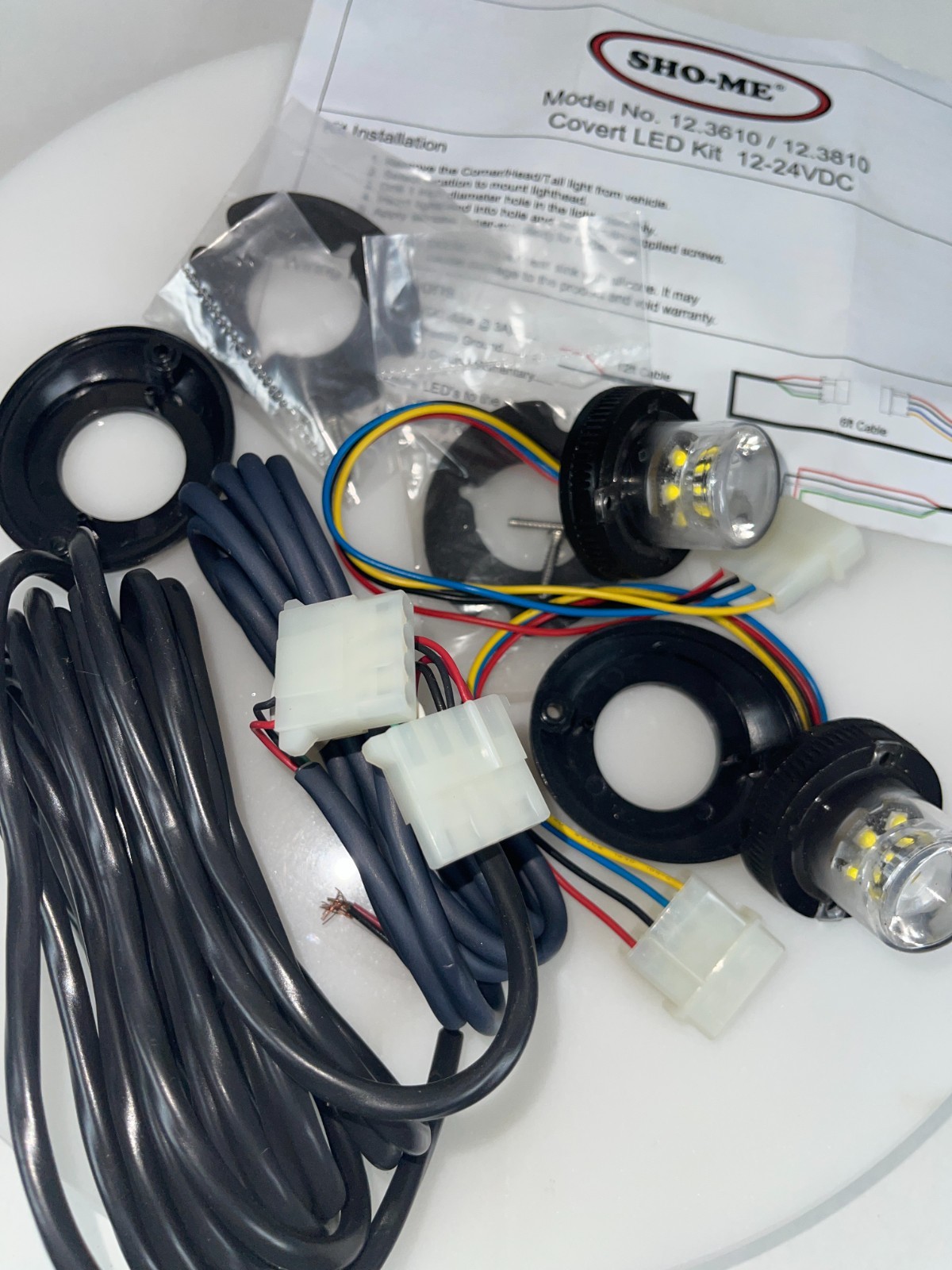 SHO-ME 12.3610 Covert LED Kit w/ Built-In Flasher 12–24VDC – New Open Box