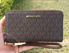 Michael Kors Travel Large Flat MF Phone Case Wristlet Women Wallet