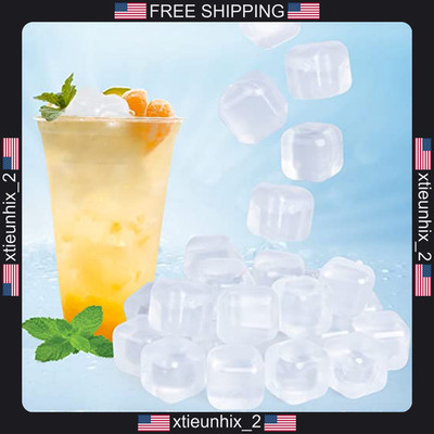 Reusable Plastic Ice Cubes for Drinks, Square, 80 Pack, BPA-Free