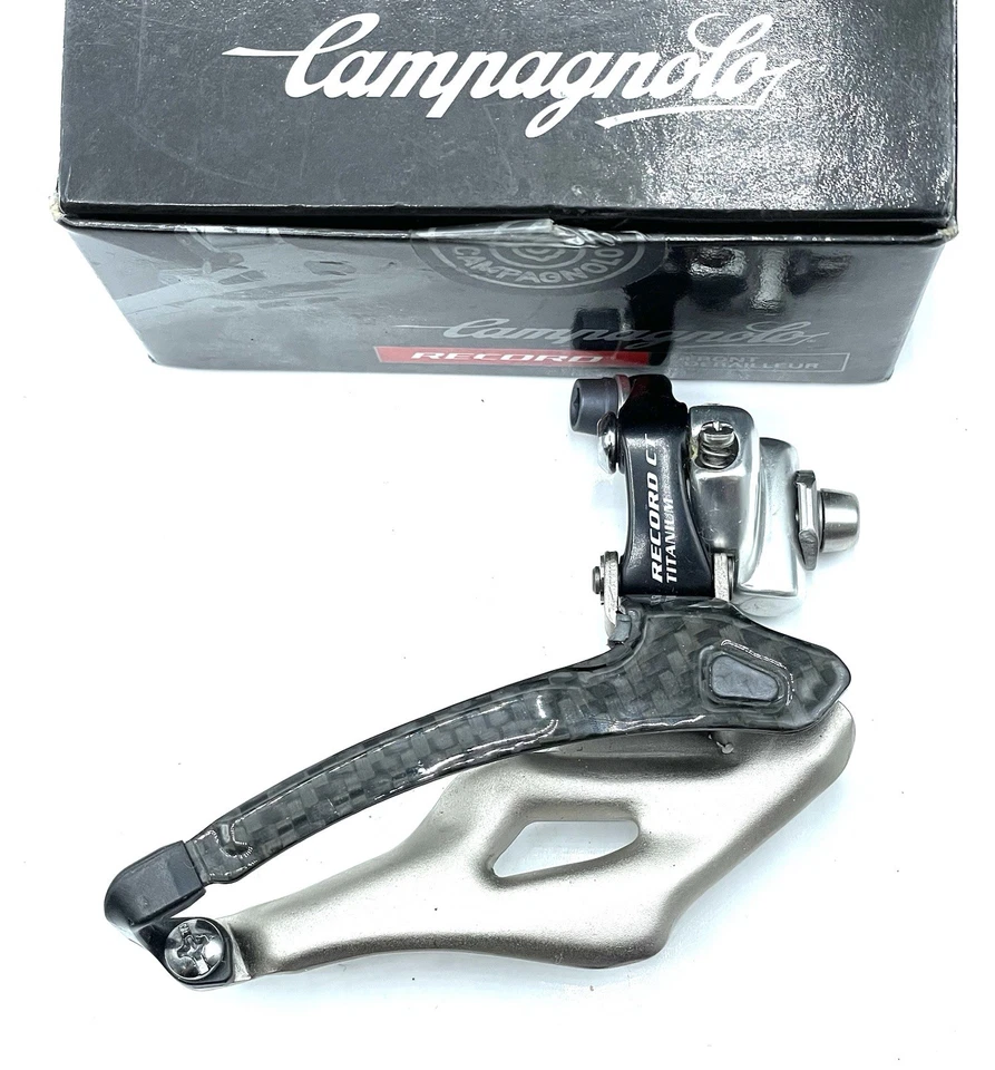 Desviador delantero Campagnolo Record CT 2x10 velocidades Braze-On FD5-RE2BCT NUEVO EN CAJA Foto 4 de 4