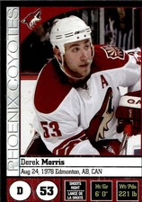 2008-09 Panini NHL Hockey Card # 242 Derek Morris