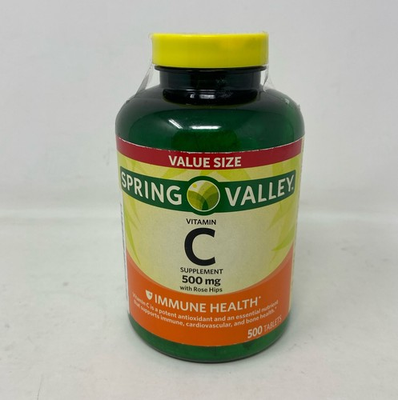 #ad Spring Valley Vitamin C 500mg with Rose Hips Value Size 500 Tablets Green $13.49